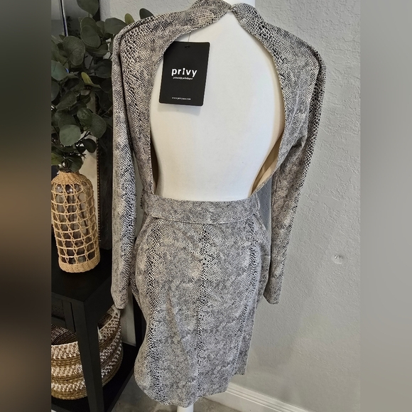 Snakeskin Print Long Sleeve Dress - Picture 7 of 9